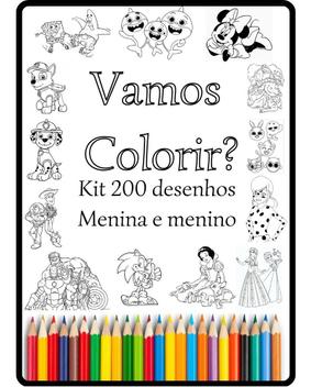 Kit 200 Desenhos Para Colorir E Pintar Unicórnio - Folha A4