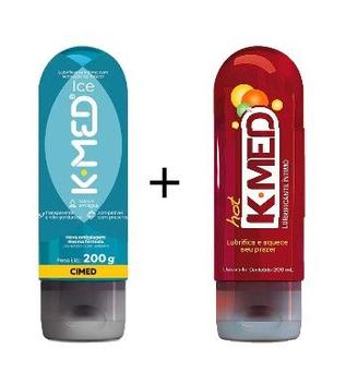 Kit 2x Gel Lubrificante Íntimo Ice + Hot 200g K-Med - Cimed
