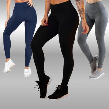 Kit 3 Calça Legging Feminina Fitness Academia Cintura Alta - Cold Life ...