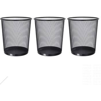 Talada Kit 3 Lixeira Talada Preta Metal Aramado 10 Litros Cesto - Uny Home ...
