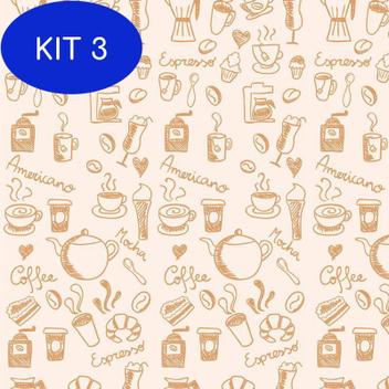 Kit 3 Papel De Parede Café Americano Manhã E Tarde Autocolante - LRP ...
