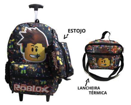 Mochila Escolar Jogo Roblox Costas Kit Lancheira+Estojo - Chic Outlet -  Economize com estilo!