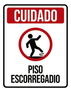 Kit 3 Placas Sinalização - Cuidado Piso Escorregadio - Sinalizo - Placa ...