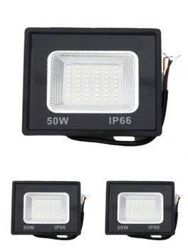 kit 3 Refletor Led 50w Holofote Prova Dágua Ip66 Branco Frio - SHANE ...