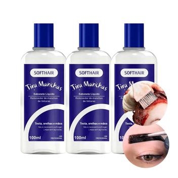 Kit 3 Tira Manchas Tinta de Cabelo da Pele Sabonete Líquido Testa ...