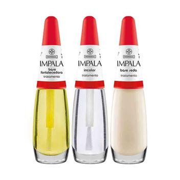 Kit 3un Bases Fortalecedora Incolor e Base Seda Impala 7,5ml - Esmalte ...