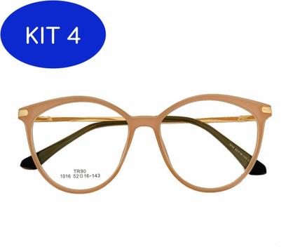 Kit 4 Armação De óculos Feminina Redonda Paradise Nude - Palas Eyewear