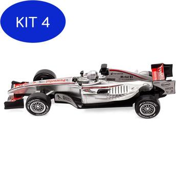 Kit 4 Carrinho Corrida Fórmula 1 Plástico Brinquedo Super F1