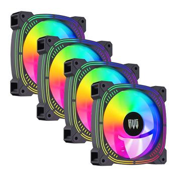 Kit 4 Cooler Fan Led Rainbow RGB 120mm para Gabinete Computador Desktop ...