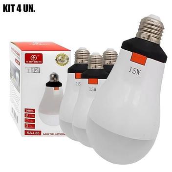 Kit 4 Lâmpadas Led De Emergência Bateria Recarregável 12H - Kapbom ...