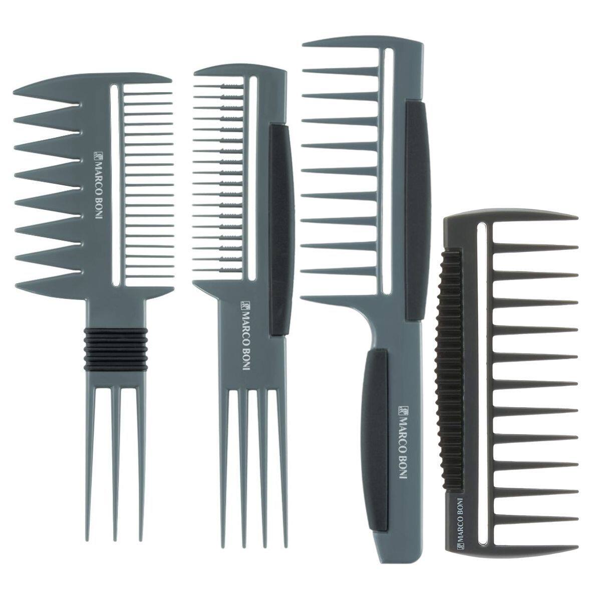 Kit 4 Pentes Com Dentes Largos E Espaçados Marco Boni - Pente de Cabelo ...