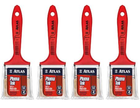 Kit 4 Pincel Trincha Pintura Atlas At315 2 1/2 Polegadas Extra Macia ...