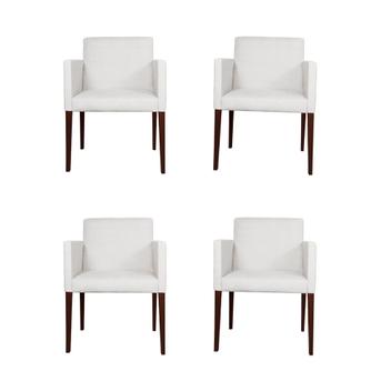 Kit 4 Poltronas Nina Executiva em Tecido Sintético - Branco - RUD HOUSE ...