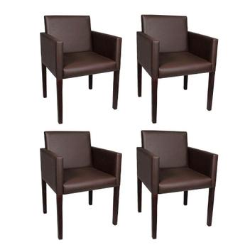 Kit 4 Poltronas Nina Executiva Em Tecido Sintético - Marrom Café - Rud ...