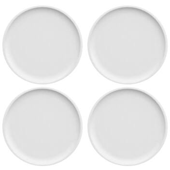 Kit 4 Pratos de Sobremesa Porcelana Branca Redondos 18,5cm Bold Germer ...