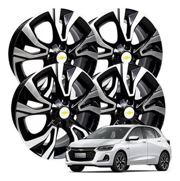 kit 4 Rodas aro 15 ONIX 2025 Preta diamantada - Krmai - Roda de Carro ...