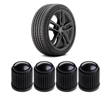 Kit 4 Tampa Tampinha Válvula Preta Para Bico de Pneu Carro Moto Bike ...