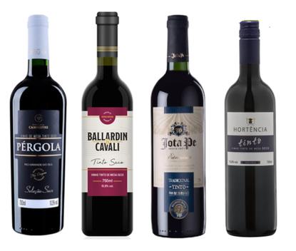 Kit 4 Un Vinhos Tinto Seco Marcas Diversas 750 ml - Vinho - Magazine Luiza