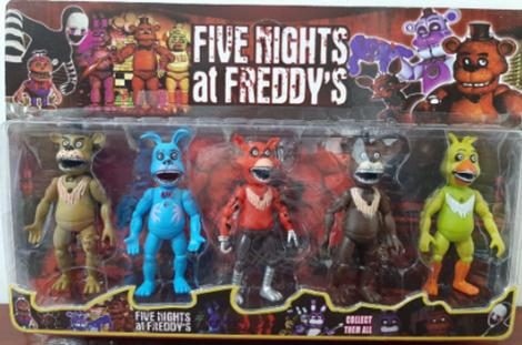 Kit 6 Bonecos Animatronics Five Nights At Freddy's Fnaf em