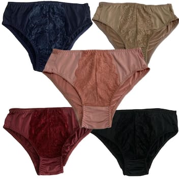 Calcola Kit 5 Calcinha Lingerie Feminina Calçola Conforto Com Renda Senhora ...