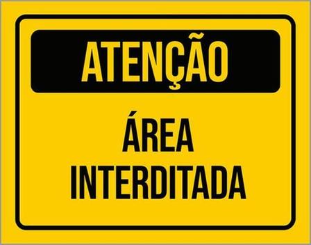 Kit 5 Placas Atenção Área Interditada 36X46 - Sinalizo - Placa de ...