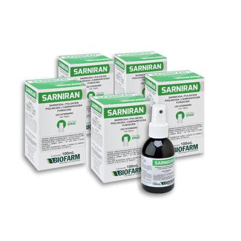 Kit 5 Sarniran 100ml Tratamento Sarna Carrapato Biofarm Antipulga E kit-5-sarniran-100ml-tratamento-sarna-carrapato-biofarm-antipulga-e