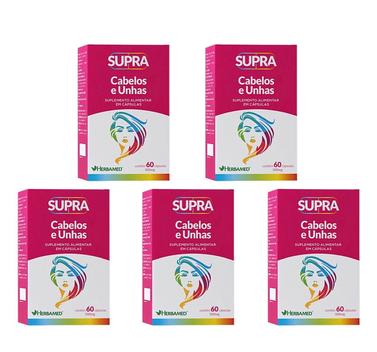 Kit 5 Supra Cabelos E Unhas 60 Cápsulas. Herbamed - Nutricosméticos ...