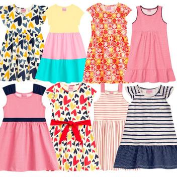 Kit 5 Vestidos De Verão Menina Roupa De Criança 1 Ao 10 Anos - Duduka ...
