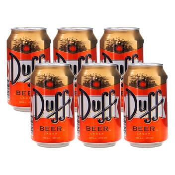 Baduff Kit 6 Cerveja Duff Beer Homer Simpson Original 330ml Lata - Canecas ...