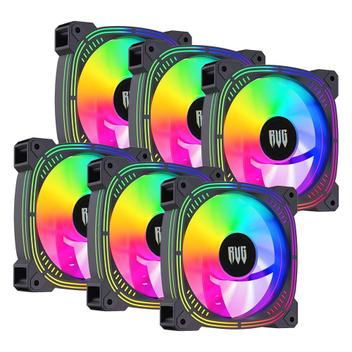 Kit 6 Cooler Fan Led Rainbow RGB 120mm para Gabinete Computador Desktop ...