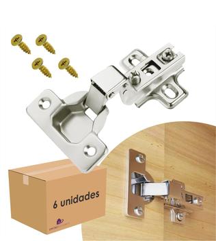 Kit 6 Dobradiça 35mm Super Curva Super Alta Porta Embutida - EMPÓRIO ...