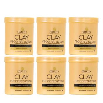 Kit 6 Mascara Reconstrução Capilar Argila Branca Felicity 1K - Felicity ...