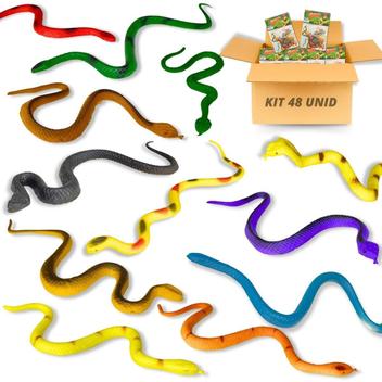 Kit 6 Pacotes Cobras De Brinquedo Borracha Realista Susto - Europio ...
