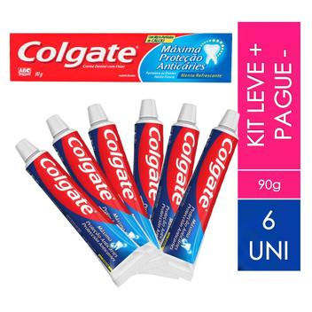 Kit 6 Pastas de Dente COLGATE GRANDE 90g - KIT FAMÍLIA - Creme e Gel ...