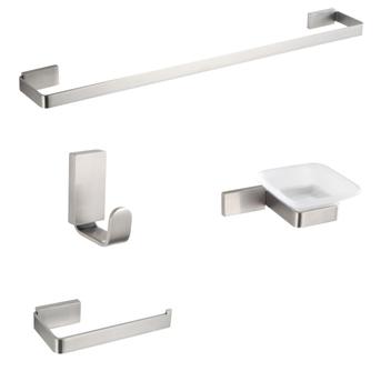 Kit Acessórios Banheiro Aço Inox Escovado - 4 Peças - Telca Metais ...