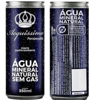 Kit água mineral lata acquissima para restaurantes pack 24 unidades ...