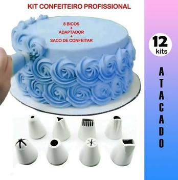 Jogo 12 Confeiteiro Bolo Torta + Saco Confeiteiro Bisnaga Profissional em  Promoção na Americanas