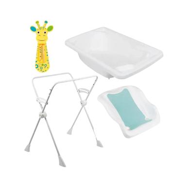 Kit banheira + suporte e redutor de assento branco + termômetro buba ...