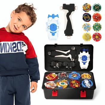 Kit Beyblade Burst Lançadores Maleta 8 Piões Batalha Metal - KR