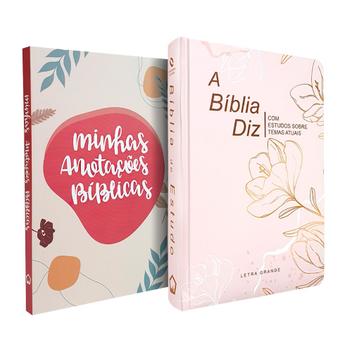 Kit Bíblia De Estudo Diz NAA Feminina + Caderno Anotações Bíblicas Boho ...