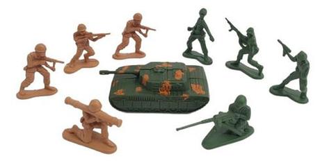 Kit C/48 Soldados Plástico Guerra Exercito Militar Miniatura - Ri Happy