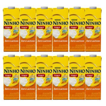Kit C/12 Leite Ninho Integral Zero Lactose 1l - PIRACANJUBA - Leite em ...
