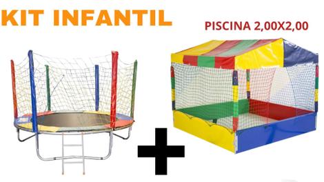 Kit cama elástica 2,30m Infantil Super divertida + 1 Piscina de ...