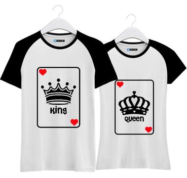 Kit Camiseta Para Casal Rei Rainha King E Queen - LOJA BOBKIN