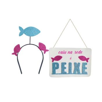 Kit Carnaval - Caiu Na Rede É Peixe - Tiara & Plaquinha - 02PÇs - 01 UN ...