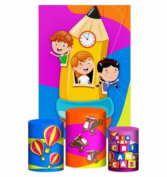 Kit Casado Dia Das Crianças Trio Capa Cilindro Retangular - Prime Decor ...