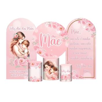 Kit Casado Dia Das Mães Painel Redondo Trio Capas Cilindro 2 - Prime ...