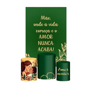 Kit Casado Dia Das Mães Trio Capa Cilindro + Painel - Prime Decor ...