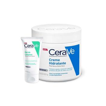 Kit CeraVe Creme Hidratante 453g e Gel Limpeza de Pele 60g