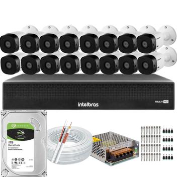 Kit Cftv 16 Cameras Full Hd 1220b 1080p Intelbras Dvr 3116c